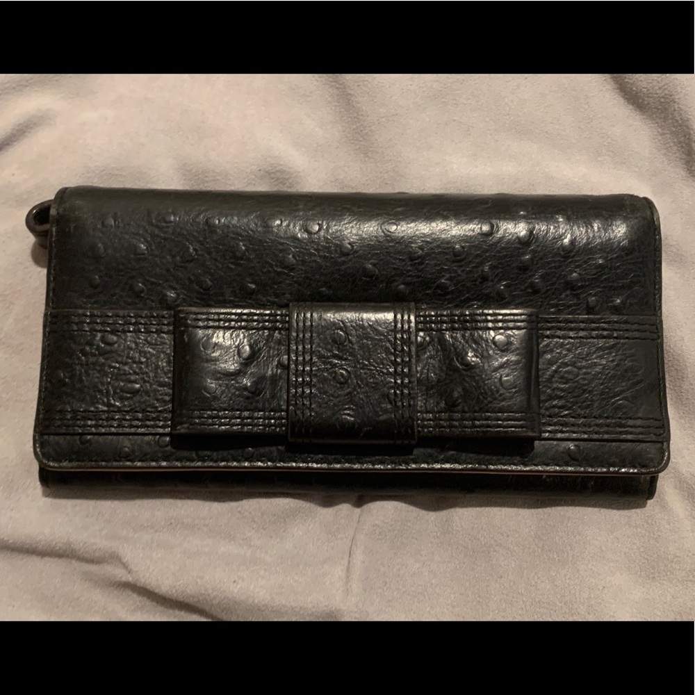 Late spade black bow wallet